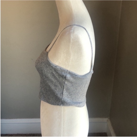 Zara Grey Ribbed Crop Top - Picture 4 of 6